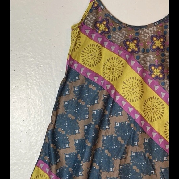 NATURAL LIFE Yellow and Blue Asymmetrical Camisole Top - Picture 3 of 13